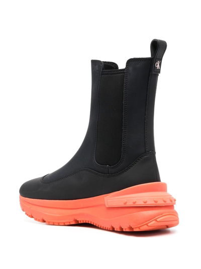 Calvin Klein Chunky Runner Ankle Boots In Schwarz