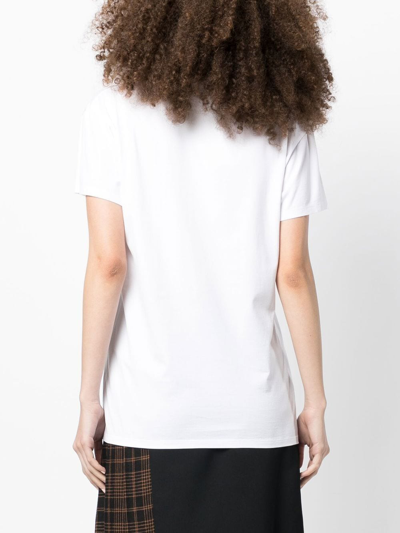 Shop Maison Margiela Logo-print Cotton T-shirt In White