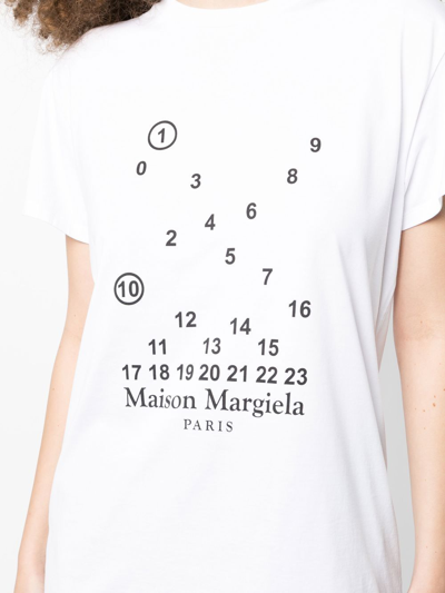 Shop Maison Margiela Logo-print Cotton T-shirt In White