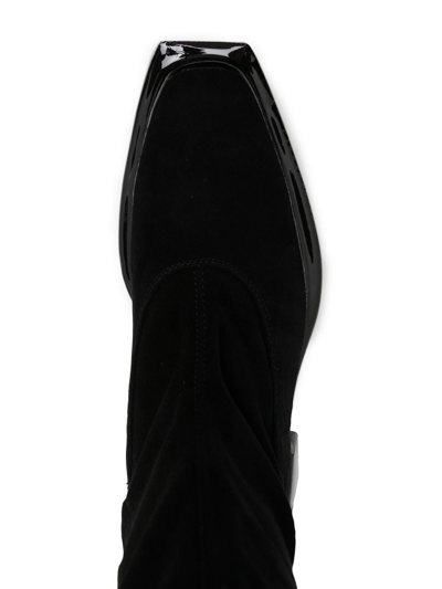 Shop Both Knee-high Low-heel Boots In Black