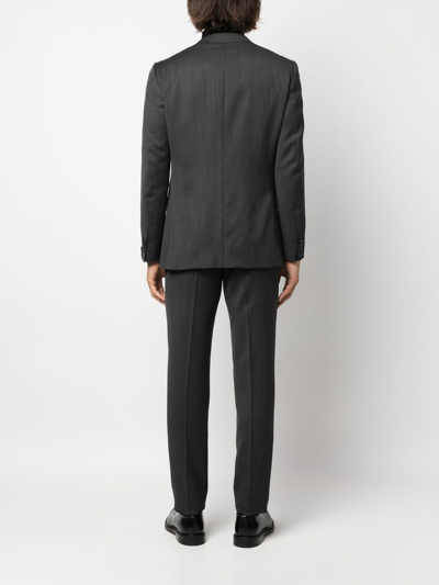 Caruso Single-breasted Woollen Suit In Schwarz