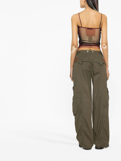 Shop Dsquared2 Mid-rise Cargo Trousers In Green