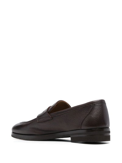 Shop Henderson Baracco Leather Penny Loafers In Braun