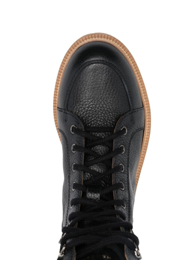 Shop Henderson Baracco Velvet-trim Leather Ankle Boots In Schwarz