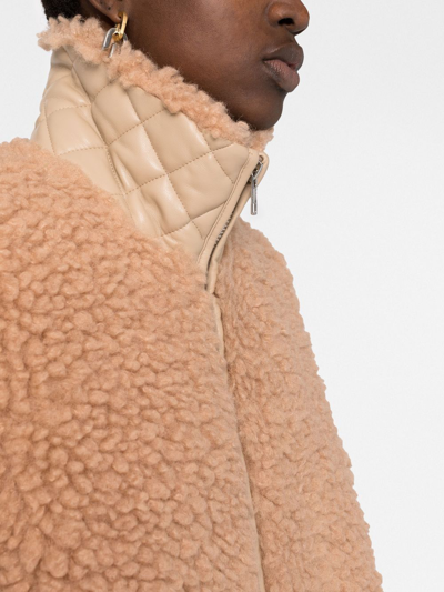 Shop Stand Studio Azalea Faux-shearling Zip Jacket In Neutrals