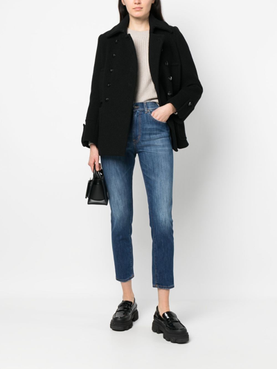 Dondup Slim-cut Cropped Jeans In Blau
