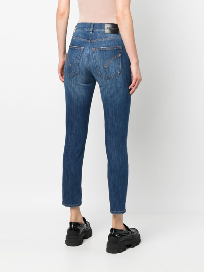 Shop Dondup Slim-cut Cropped Jeans In Blau