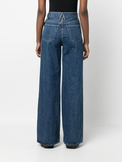 Shop Slvrlake Eva High-rise Super Wide-leg Jeans In Blau