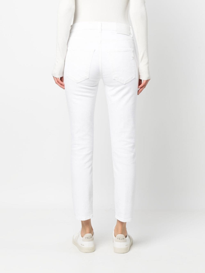 Shop Dondup Slim-cut Cropped Jeans In Weiss