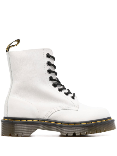 Shop Dr. Martens' Calf-leather Ankle Boots In Weiss