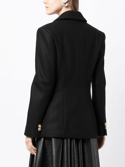 Shop Anouki Single-breasted Wool Blazer In Black
