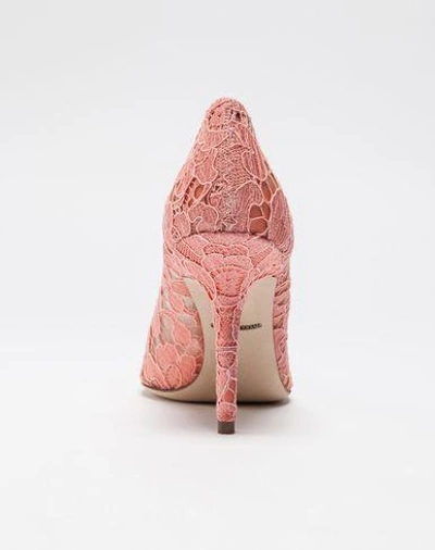 Shop Dolce & Gabbana Court Shoe In Taormina Lace With Crystals In Pink