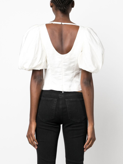 Shop Frame Puff-sleeve Blouse In Weiss