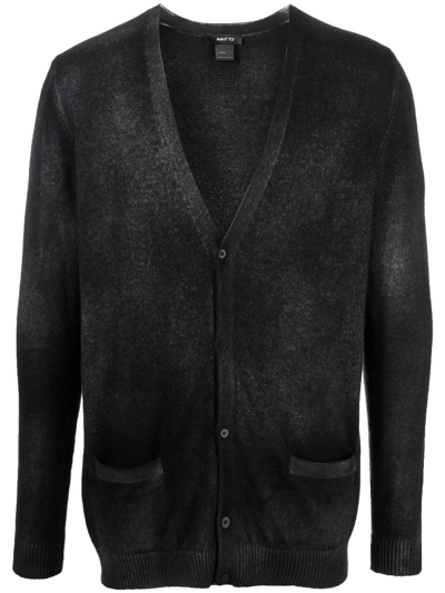 Avant Toi Cashmere Washed Cardigan In Schwarz