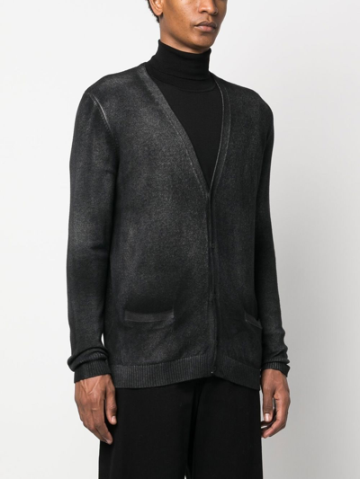 Avant Toi Cashmere Washed Cardigan In Schwarz