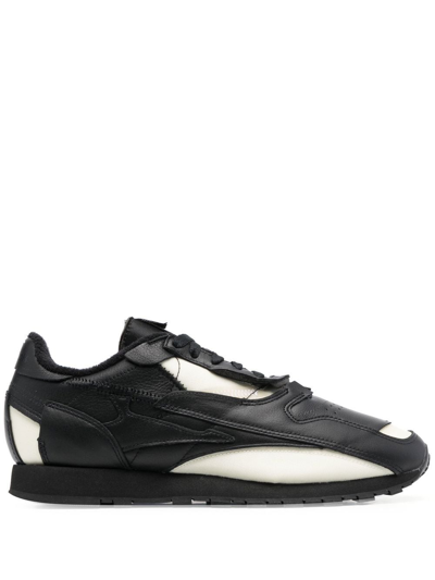 Maison Margiela Project 0 Cl Memory Of V2 Shell-trimmed Leather Sneakers In Schwarz