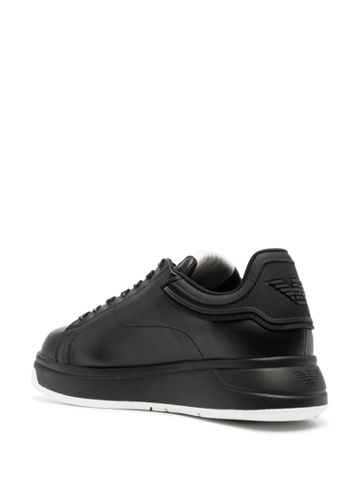 Shop Emporio Armani Lace-up Low-top Sneakers In Schwarz