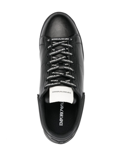 Shop Emporio Armani Lace-up Low-top Sneakers In Schwarz