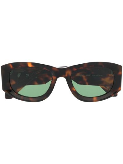 Off-white Joan Oval-frame Sunglasses In Braun