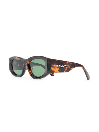 Off-white Joan Oval-frame Sunglasses In Braun