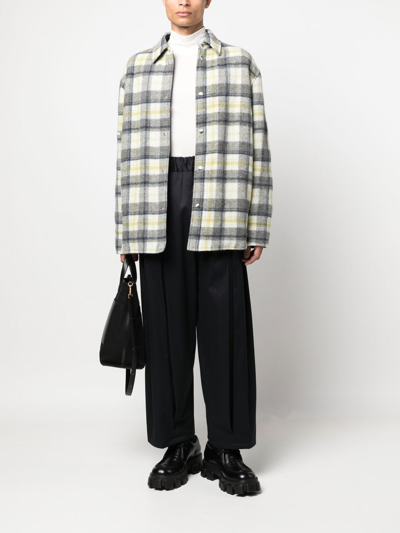 Jil Sander Checked Shirt Jacket In Weiss