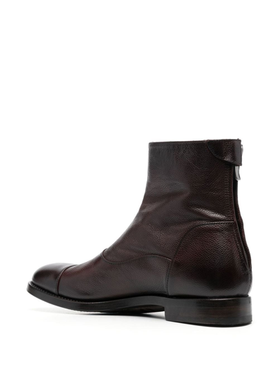 Shop Alberto Fasciani Leather Ankle Boots In Braun