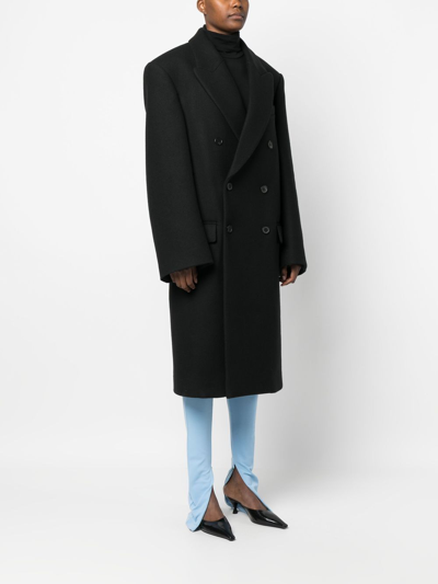 Wardrobe.nyc Accumulator Nyc X Hayley Bieber Double Breast Coat In Black