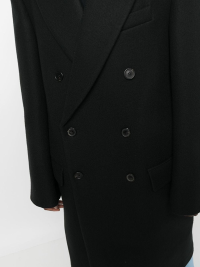 Wardrobe.nyc Accumulator Nyc X Hayley Bieber Double Breast Coat In Black