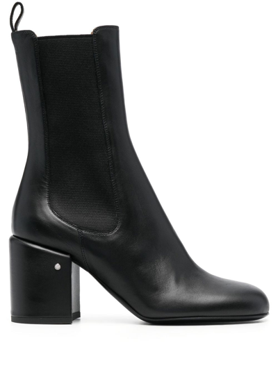 Shop Laurence Dacade Block-heel Calf-leather Boots In Schwarz