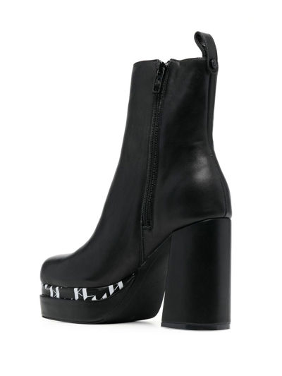 Shop Karl Lagerfeld Monogram-print Platform Boots In Schwarz