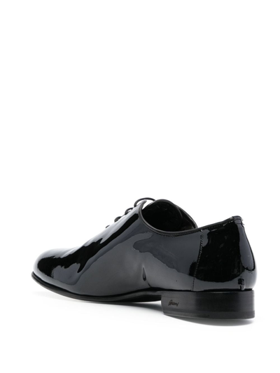Brioni Patent Leather Oxford Shoes In Schwarz