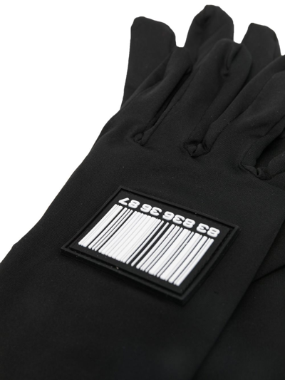 Shop Vtmnts Barcode Print Gloves In Schwarz