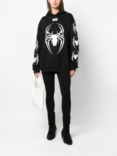 Vtmnts Black Spider Hoodie In Black Cotton | ModeSens