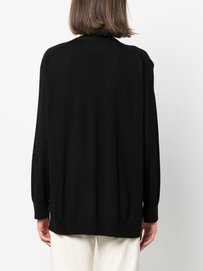 Shop Allude V-neck Knitted Cardigan In Schwarz