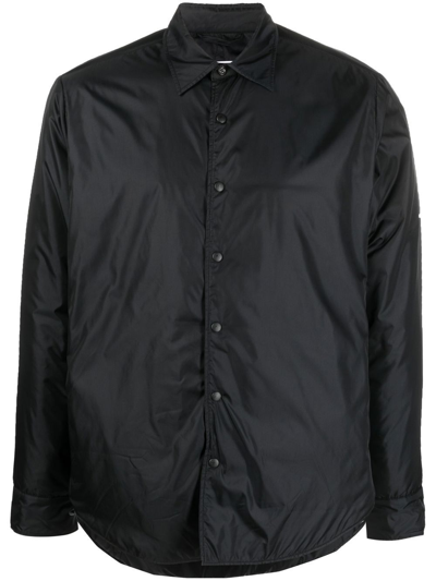 Shop Aspesi Long-sleeve Buttoned Shirt Jacket In Schwarz