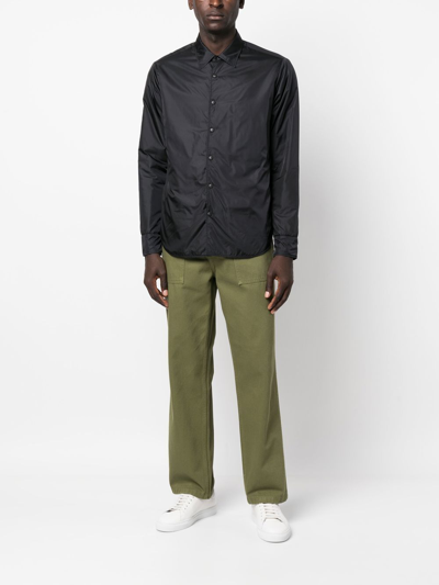 Aspesi Button-up Minimalist Jacket With Classic Collar In Black