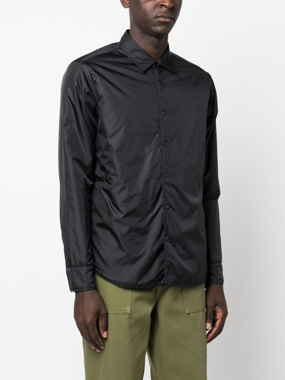 Aspesi Button-up Minimalist Jacket With Classic Collar In Black