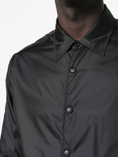 Aspesi Button-up Minimalist Jacket With Classic Collar In Black