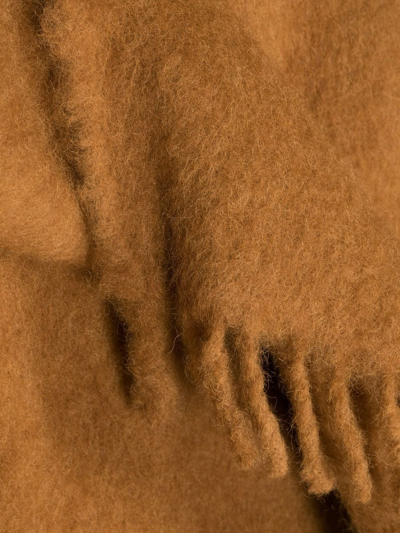 Rejina Pyo Blanket Logo-patch Fringed Scarf In Braun