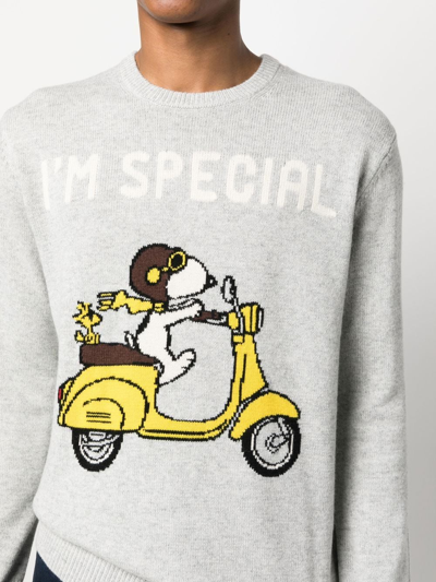 Shop Mc2 Saint Barth X Snoopy I'm Special Jacquard Jumper In Grau