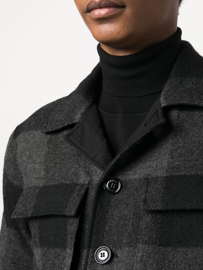Aspesi Check-pattern Shirt Jacket In Grau