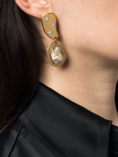 Shop Liya Party Pearl-detail Earrings In Gold