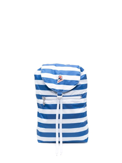 Shop Invicta Striped Logo-patch Backpack In Blau