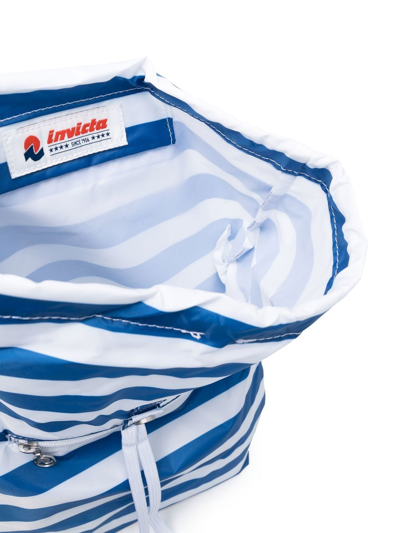 Shop Invicta Striped Logo-patch Backpack In Blau