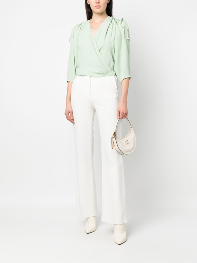 Shop Veronique Leroy Ruched Wrap Blouse In Grün