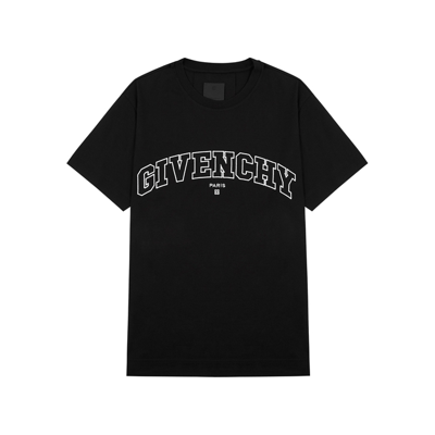 Shop Givenchy College Black Logo Cotton T-shirt