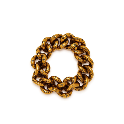 Shop Balenciaga Logo-engraved Gold-tone Chain Bracelet