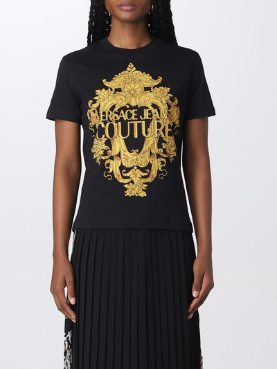 Versace Jeans Couture Versace Jeans Baroque Black Gold T-shirt | ModeSens