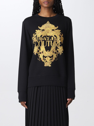 Shop Versace Jeans Couture Sweatshirt  Woman Color Black 1