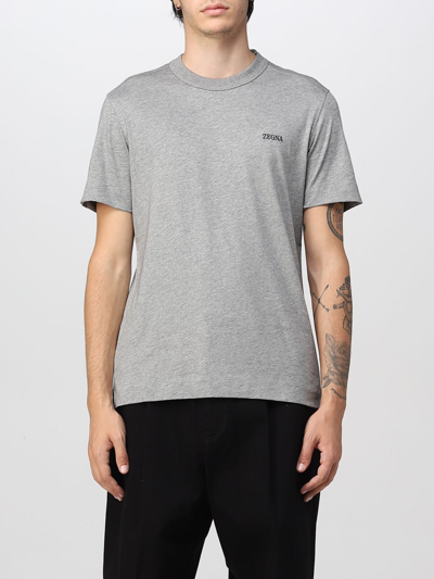 Shop Zegna T-shirt  Men Color Grey